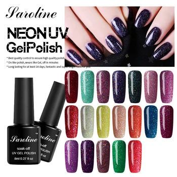 

8ml Color Neon Gel Polish Semi Permanent Neon Hybrid Nail Polish Soak Off UV LED Primer Glitter Azure Gel Varnish Salon Manicure
