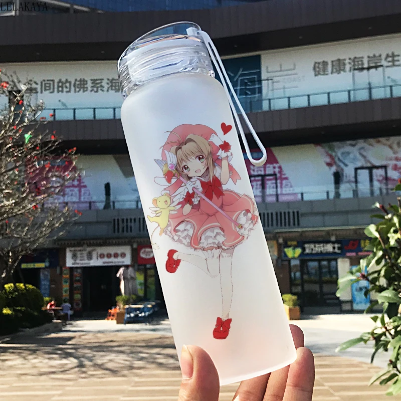 500 мл Sailor Moon Card Captor Sakura Action напечатанный Рисунок стеклянная бутылка Студенческая