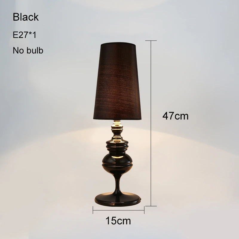 Modern Guard Table Lamps Living Room Bedroom Bedside Lamp Reading Lamp Desk Lamps Gold Silver Tafellamp E27 US Plug 220V 110V - Цвет абажура: Black no bulb