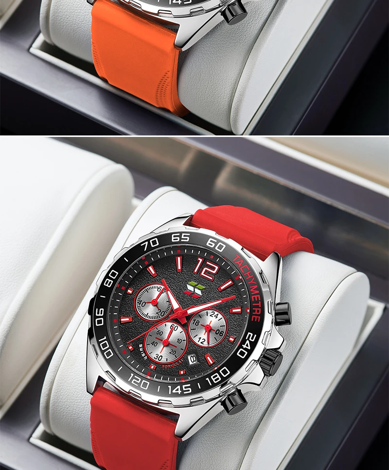 quartz wrist watch 2022 SWISH MenSports Watches Blue Chronograph Quartz Wristwatch Rubber Strap Waterproof Watch Relogio Masculino Quartz Watches hot