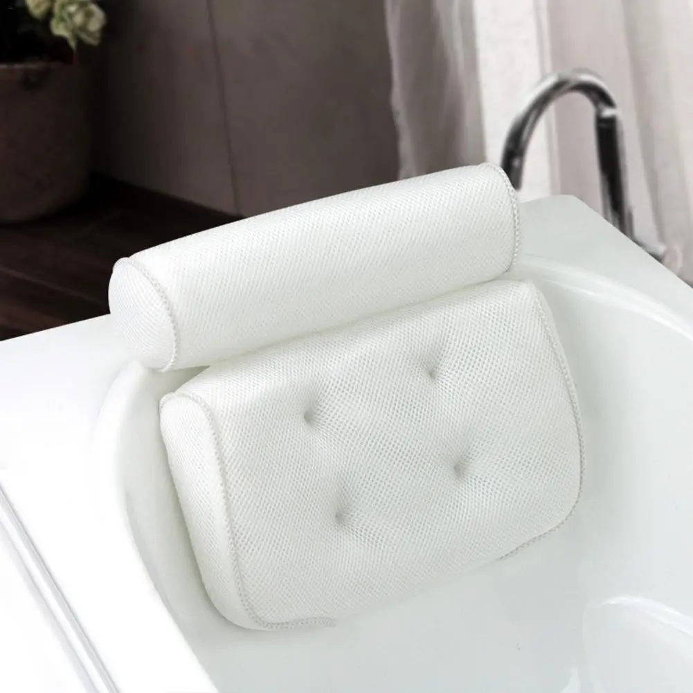 

3D Non-Slip Bathtub Pillow Backrest Headrest Premium SPA Bath Cushion With Suction Cups For For Neck And Back Bathroom Supply