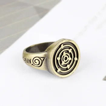 

Anime Naruto Shippuden Logo Ring Sabaku no Gaara Sharingan Metal Rings for Men And Women Figure Cosplay Toys Souvenirs Gift