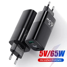 65w carregador gan carga rápida 4.0 3.0 tipo c pd usb carregador com qc 4.0 3.0 portátil carregador rápido para macbook pro iphone huawei