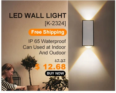 LED Wall Light Outdoor Waterproof IP65 COB LED Porch Lights Modern Indoor Home Decor Plastic Wall Lamp for Yard Corridor light