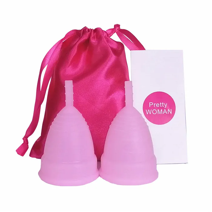 A10-2Cup-1Bag-Pink Менструальная чашка Женская гигиена Дамская чашка менструальная чашка силиконовая чашка менструальная чашка - Цвет: A10-2Cup-1Bag-Pink