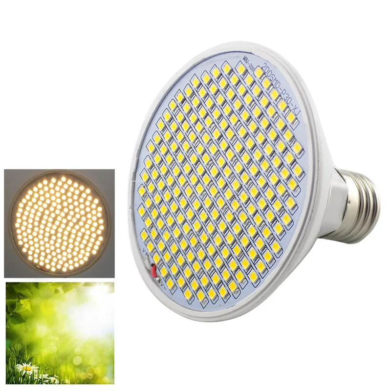 NEW Full Spectrum 200 LED plant Grow light E27 bulb yellow Fitolamp indoor vegs  cultivo growbox tent home room green house