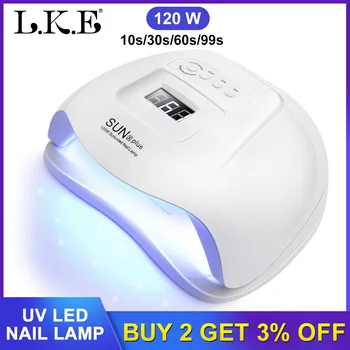 

LKE 120W Nail Dryer UV LED Nail Lamp 36 LEDs Lamp For Curing UV Gel Nail Polish With Sensor LCD Display Nail Lamp Tools