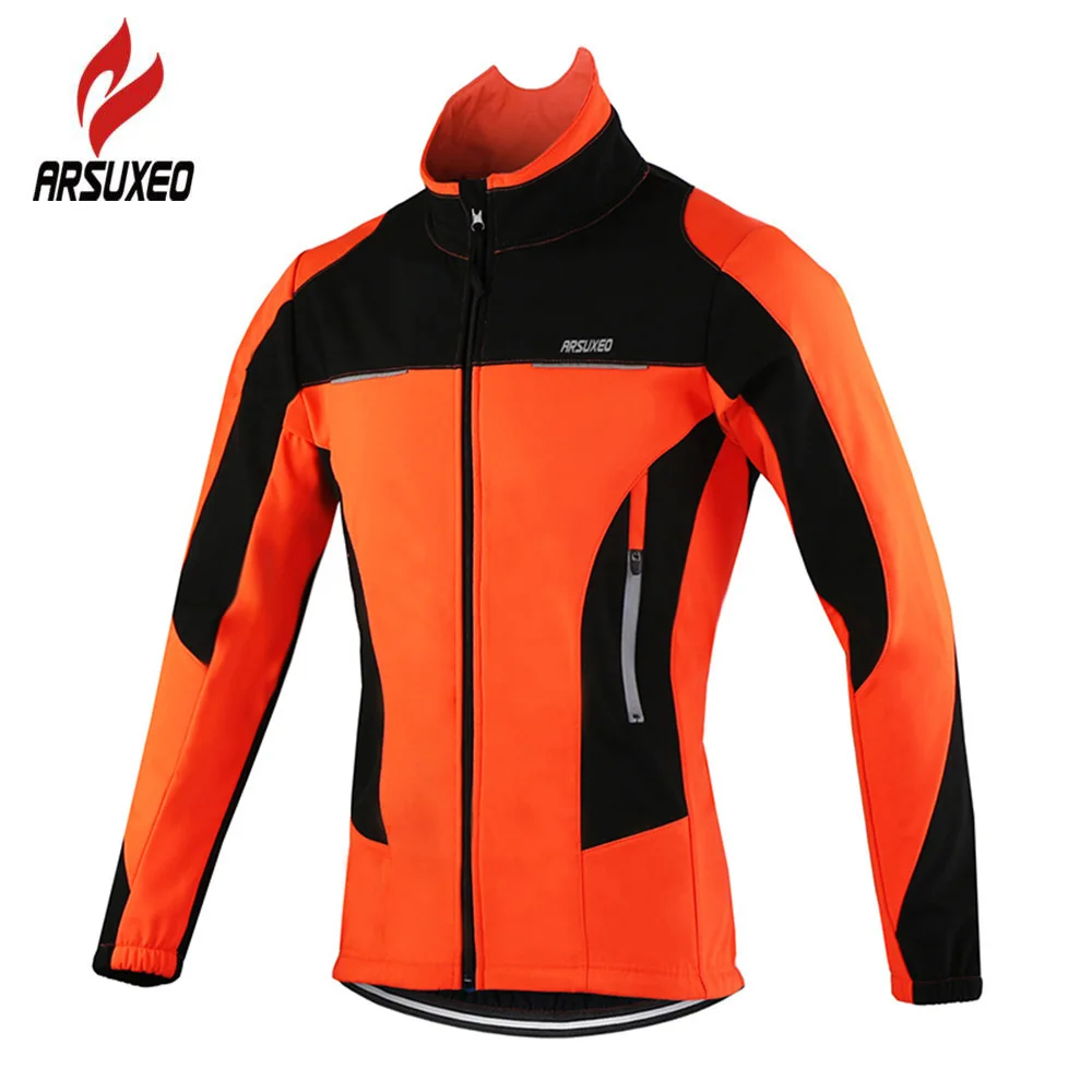 Cena ARSUXEO polarowa termiczna kurtka rowerowa jesienno zimowa rozgrzewka odzież rowerowa wiatroszczelna kurtka wiatrówka MTB koszulki rowerowe