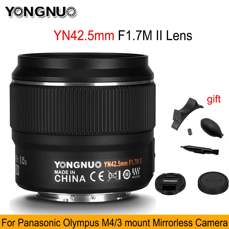 Объектив YONGNUO yn42 5 мм F1.7M II 42 F1.7 Автофокус AF объектив для камеры Panasonic Olympus M4/3
