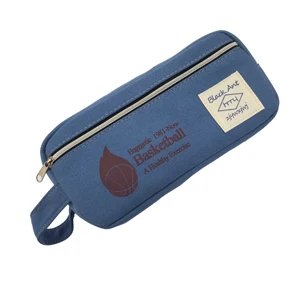 Новая многофункциональная Студенческая сумка для канцелярских принадлежностей Ретро сумка-карандаш лаконичная однотонная Холщовая Сумка-карандаш Escolar Papelaria CL-1916 - Цвет: Blue