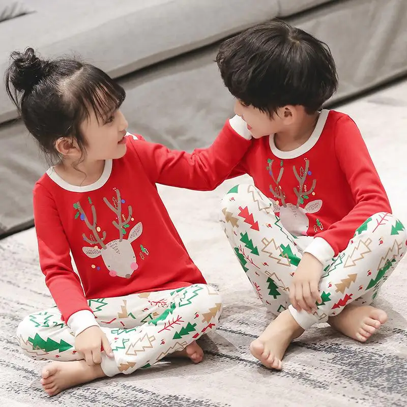 Детские пижамные комплекты зимняя пижама с длинными рукавами, детский хлопковый комплект одежды, детская пижама с мультяшным принтом, одежда для сна для мальчиков и девочек - Цвет: Y-21