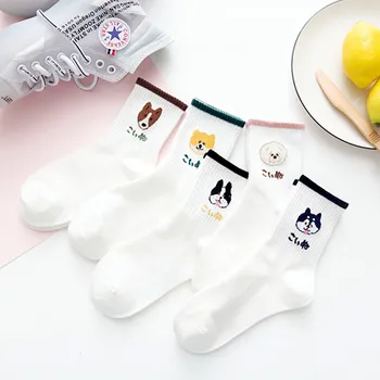 

2020 summer Funny Socks Women Cotton Cartoon Cute Socks Long Harajuku Socks Art thin White Socks Cool