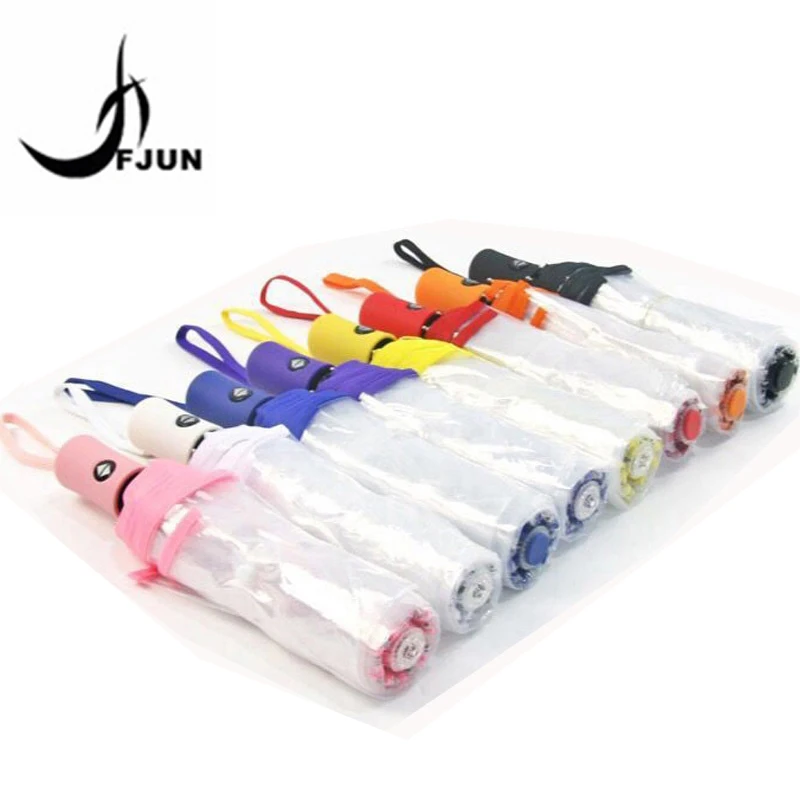 Comprar Automáticos, transparentes Paraguas plegable Paraguas de la lluvia de las mujeres sol lluvia de Paraguas compacto a prueba de viento estilo claro Paraguas