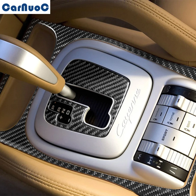 PROD 1005002686062052 For Porsche Cayenne Sport SUV 2003-2010 With
Navigation System Car Gear Frame Panel Trim Decal Cover Carbon Fiber
Sticker