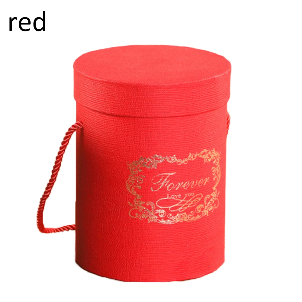 Круглые бумажные коробки для цветов, ваза для цветов розы с крышкой, подарок на день рождения, домашний декор для свадьбы, сделай сам, поставка - Цвет: A Red