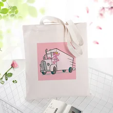 Розовая серия Сумка вместительная сумка для покупок сумка на заказ Печать LogoText DIY ежедневное использование холст экологическая многоразовая утилизация