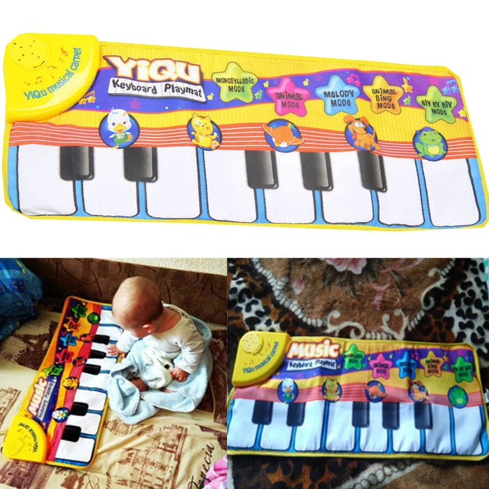 Детское пианино Музыкальный Игровой коврик животные звук музыкальная клавиатура ползающее Одеяло детский подарок коврик для обучения Электронные игрушки для детей
