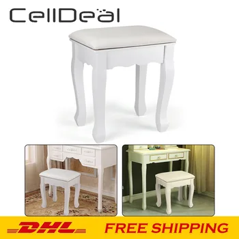 

Dressing Stool European Minimalist White Solid Wood Dressing Table Stool Korean Pastoral Nail Makeup Chair Bedroom Sitting Stool