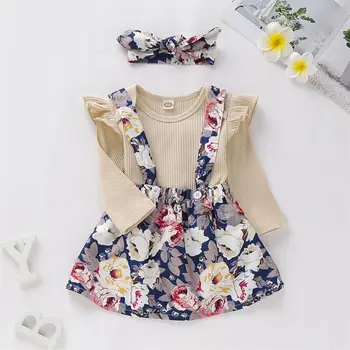 

Newborn Kids Baby Girl Floral Clothes Jumpsuit Romper Bodysuit Dress Outfit Set