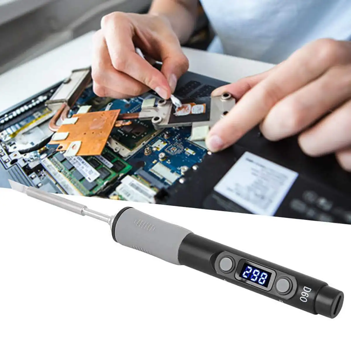

SQ-D60 60 Вт цифровая паяльная станция DC12-24 В Type-C Интерфейс 100-400 Электрические паяльники с регулируемой температурой