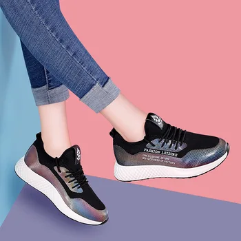 

Women's Casual Ladies Platform Shoes Woman 2020 Season Wild Leisure Flat Bottom Sports Shoes Zapatos De Mujer Sneakers