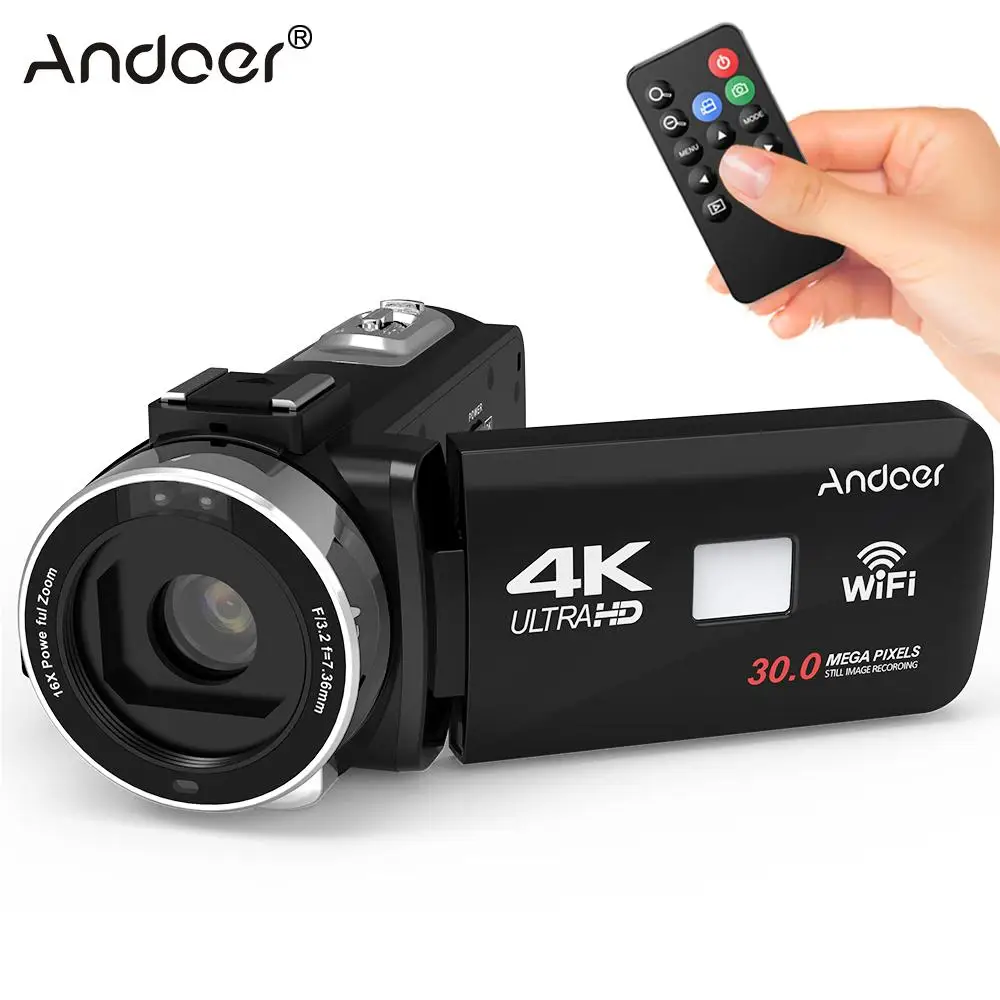 

Andoer 4K Ultra HD 3.0" LCD Touchscreen WiFi Digital Video Camera Camcorder DV Recorder 16X Zoom IR Night Vision Video Camera