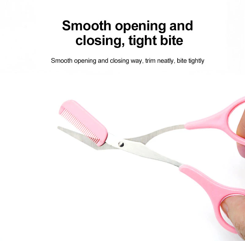 Eyebrow Scissors 1 Pcs Eyebrow Trimming Scissors Stainless Steel Eyebrow Scissors With Comb Facial Hair Removal Shaving Tool Face Makeup Tool