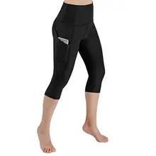 Европейские и американские Весенние Новые Женские однотонные укороченные штаны с высокой талией и боковыми карманами для занятий йогой и фитнесом