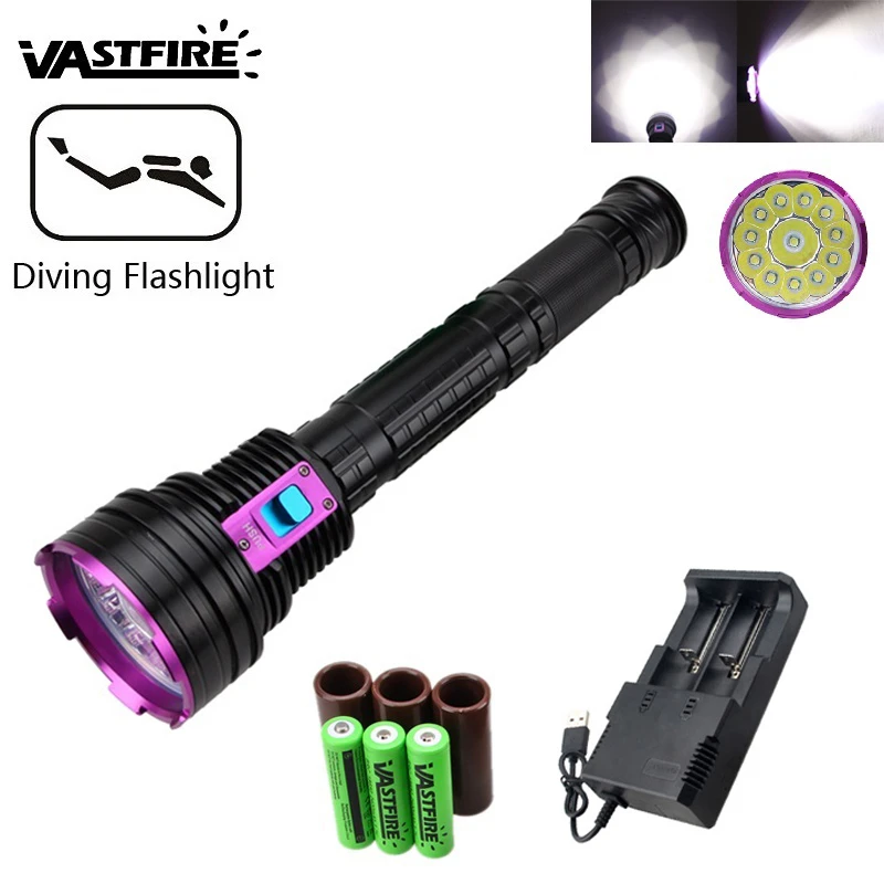 Underwarter 100M 20000Lm XM-L T6 LED Scuba Diving Flashlight Waterproof Light Underwarter 100M 20000Lm XM-L T6 LED Scuba Diving Flashlight Waterproof Light
