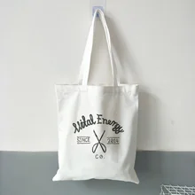 Ретро Холщовая Сумка-тоут для ежедневного использования с принтом логотипа, сумка для покупок, эко многоразовая утилизация текста, сделай сам