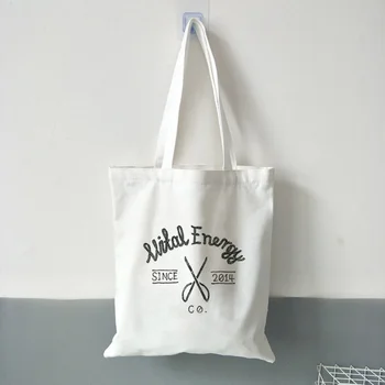 

RETRO Canvas Tote Bag Daily Use Custom Print Logo Handbag Shopping Bag Eco Reusable Recycle Text DIY