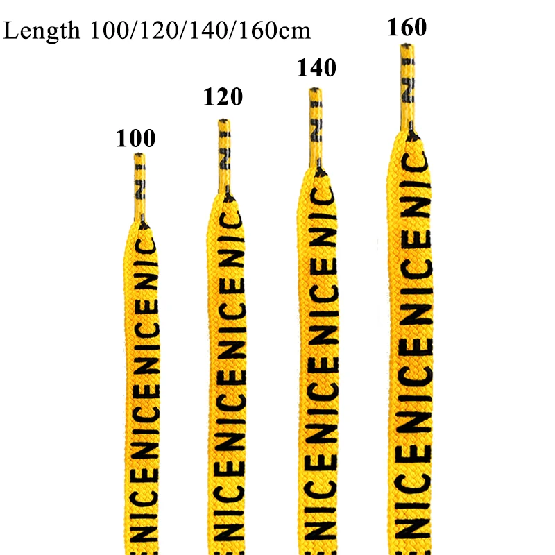 1 пара новых букв "хороший" печатные шнурки 1 см ширина 100 см, 120 см, 140 см, 160 см длина парусиновые кроссовки с шнурками