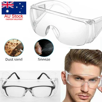 

US Protective Goggles Vented Anti Fog Protection Eye Transparent Safety Glasses