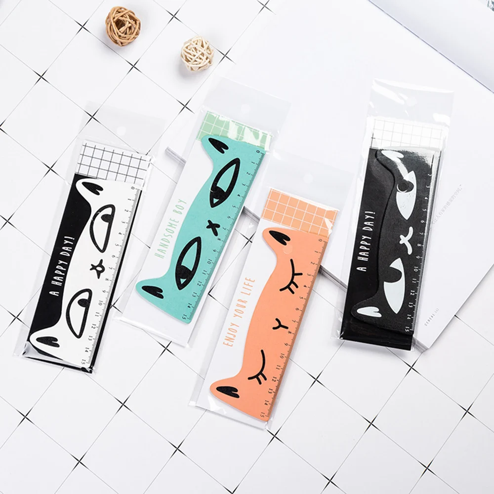 

1PC Kawaii Cat Design 15cm Ruler Funny Wooden Measuring Straight Rulers Office School Kids Study Stationery Supplies