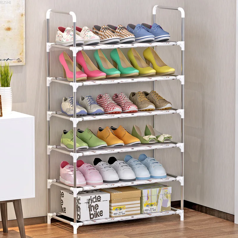 

Simple 6-storey Shoe Frame Rust-proof Steel Tube Shoe Cabinet Wholesale Shoe Storage Organizer Minimalist Home Furniture