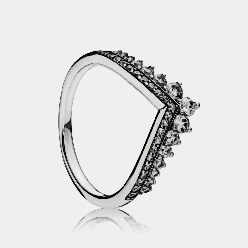 925 пробы серебряные классические цветы в форме сердца Слива Корона Гламурное Ювелирное кольцо - Цвет основного камня: JZ147