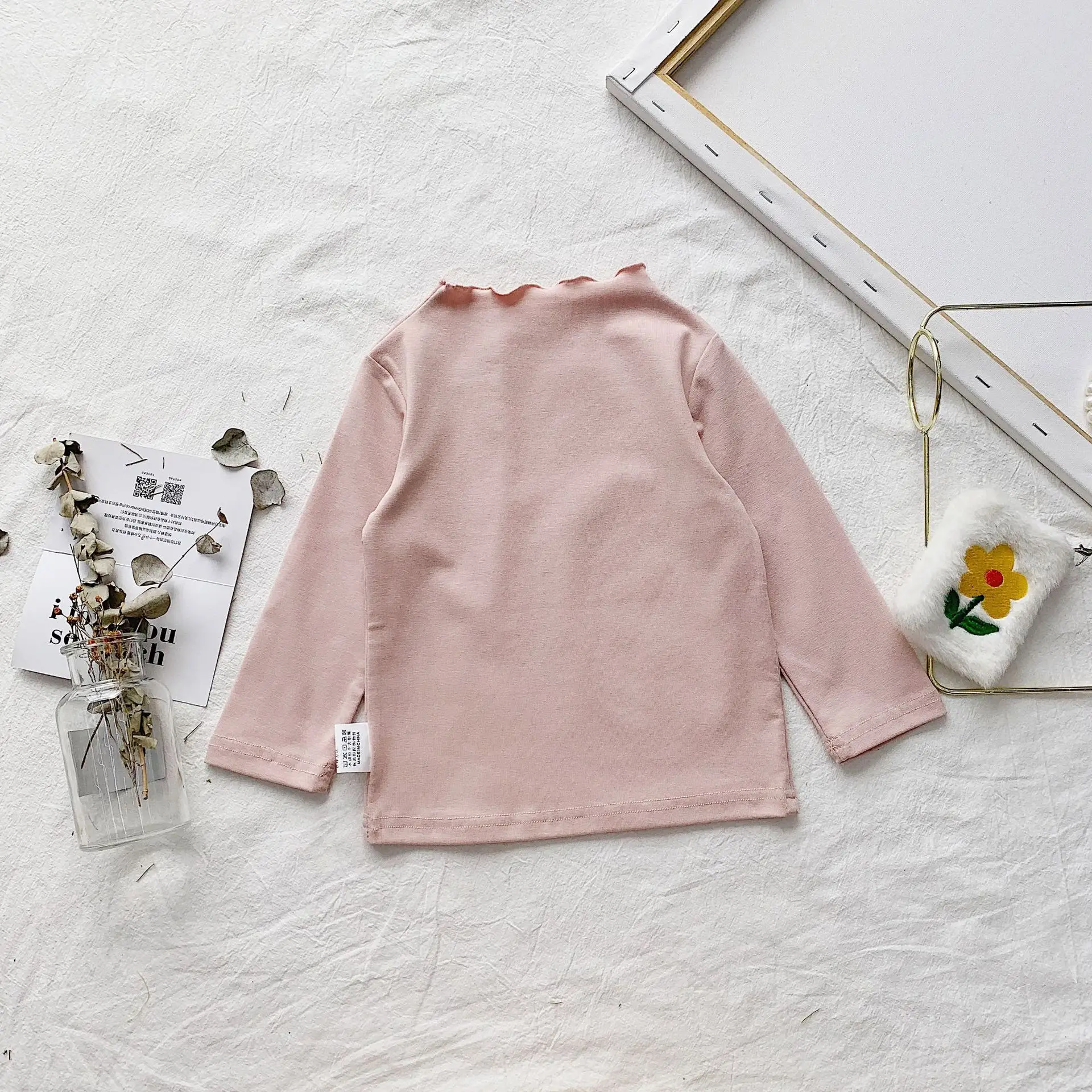 WLG/детская футболка; Детские однотонные повседневные футболки бежевого и розового цвета; милая универсальная одежда для девочек; детская одежда