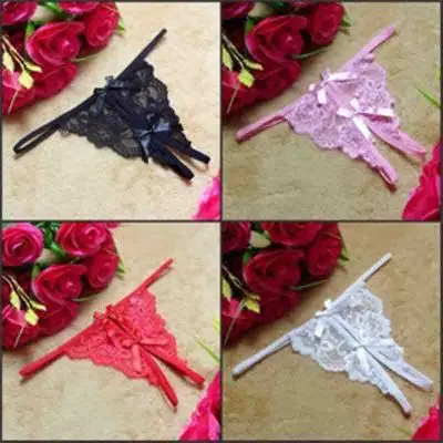 Женская модель внутренняя открытая вилка короткая женская Танга бант Knicker
