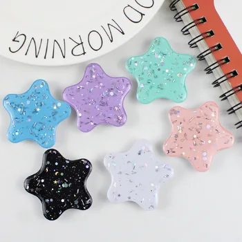 

50pcs cute star Lazy desktop bracket Glitter Sparkles epoxy glue air bag bracket wave point racket mobile phone bracket