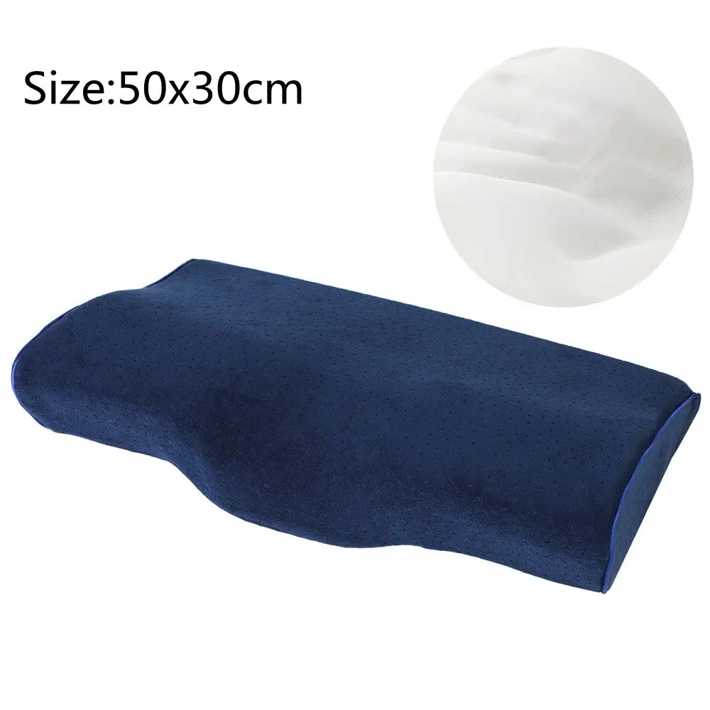 50x30cm Blue Пены памяти постельные принадлежности защитная подушка для шеи медленный отскок пены памяти подушка-бабочка здоровье затылочный шейный 50x30CM - Цвет: 50x30cm Blue