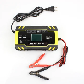 

12V 24V Motorcycle Car Battery Charger Truck Repair Charger AGM Charger LCD Display 3-STAGE AUTOMATIC CHARGING Car Accessories