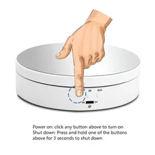 

3 Speeds Electric Rotating Display Stand Mirror Turntable Jewelry 360 Degree Display Stand Base for Photography Video Shoot