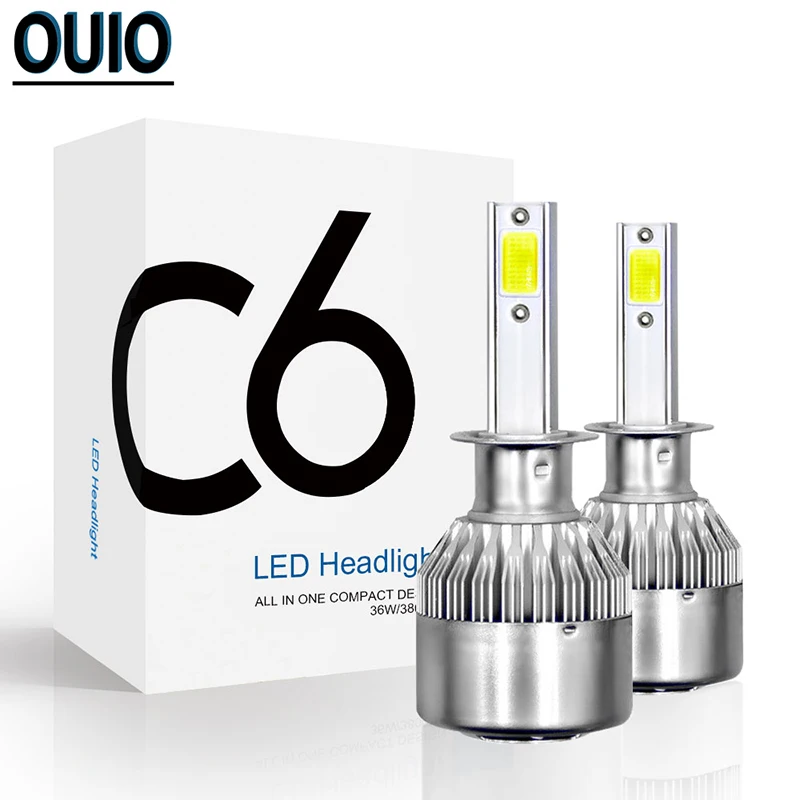 

6000K H1 Led Lens H3 H4 LED H7 H8 H11 HB4 HB3 Auto C6 Car Headlight Bulbs LED 72W 8000LM Car Lights 12V Headlamp Fog Light Bulb