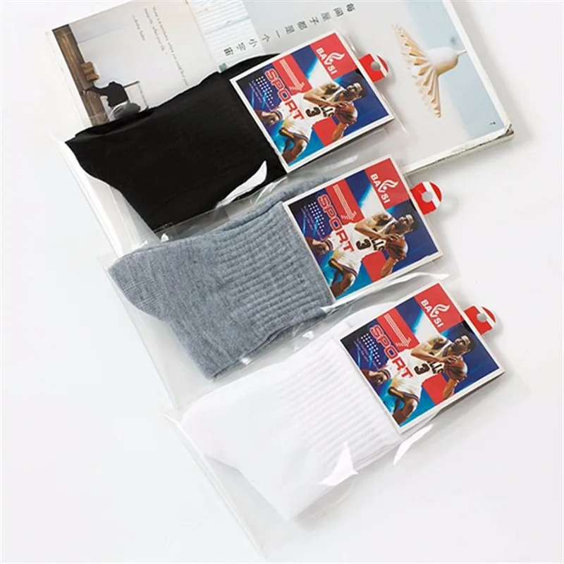 

Mid Tube Sports Socks Men's White Casual Sweat-absorbent Deodorant Breathable Solid Color Blend Men Socks 2020 Spring Summer