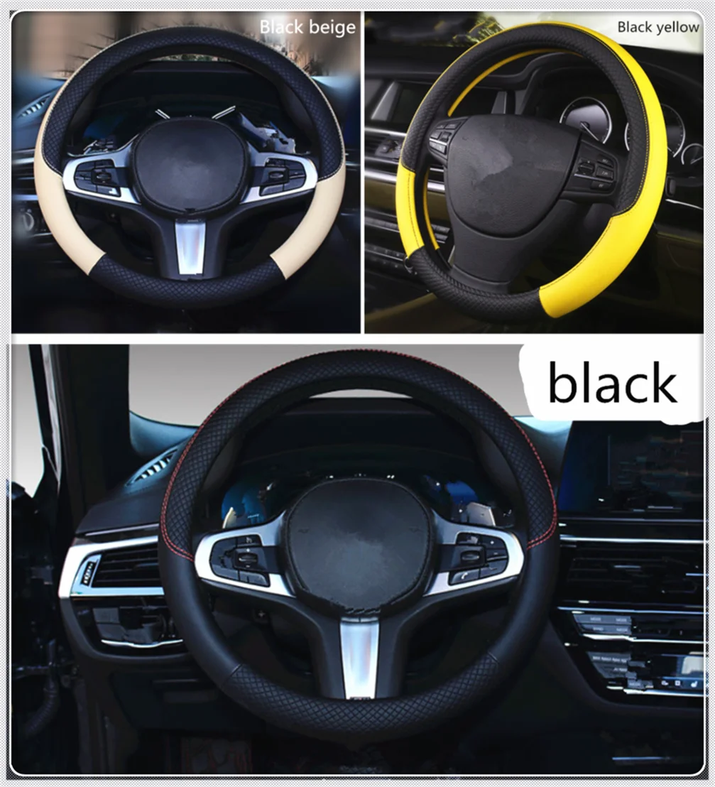 Car steering wheel cover PU leather 38CM anti-skid auto parts for Infiniti EX35 G35 EX Q45 M45 M35x M35 FX45 Kuraza
