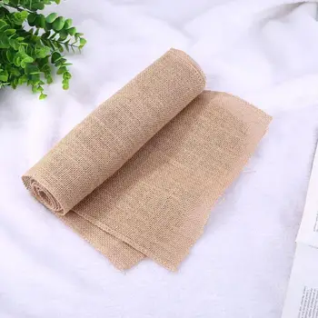 

30cm Linen Table Runner Mat Wedding Party Elegant Tableware Cloth Home Daily Vintage Rectangle Decorative Accessories