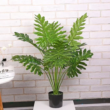 

70cm Large Artificial Tropical Rare Plant Green Realistic Palm Tree Branch Indoor Large Potted Home Hotel Office Restaurant Deco