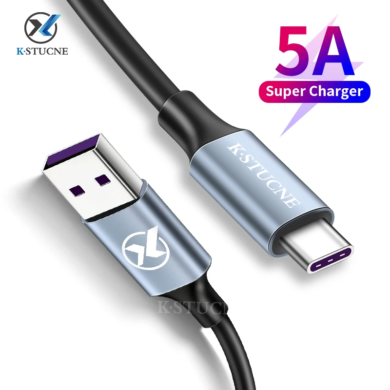 

5A USB Type C Cable for Huawei Mate 20 10 Pro P30 P20 Mobile Phone USBC Fast Charging USB-C Quick Charge Cable for Xiaomi