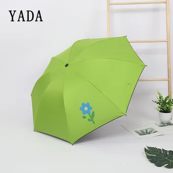 

YADA Brand Flower Pattern Outdoor Umbrella Rain Women uv Charms Folding Umbrella For Womens Windproof 3D Flower Umbrellas YS796