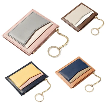 

Women's Small Wallet and Purse Girl Short PU Credit Card Holder Zipper Wallet Ladies Coin Purse Patchwork Bag